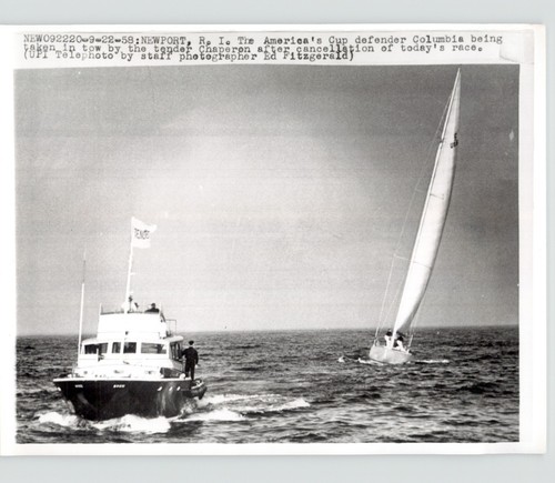 Racing yacht columbia towed - columbia,