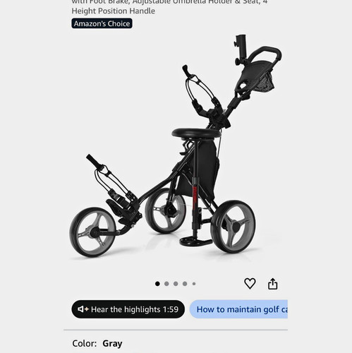 Goplus golf push pull - golf, cart