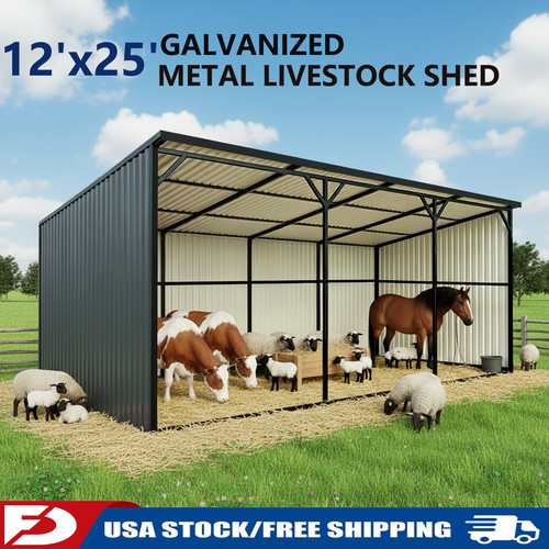 12x25ft metal livestock run - 12x25ft,