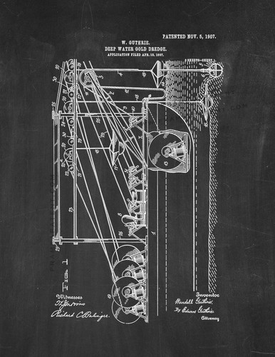 Deep water gold dredge - gold-dredge, patent