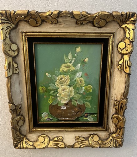 Vintage signed still life oil - signed, life-oil