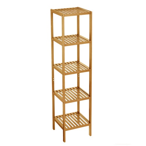 Narrow wooden bathroom shelf - bathroom,
