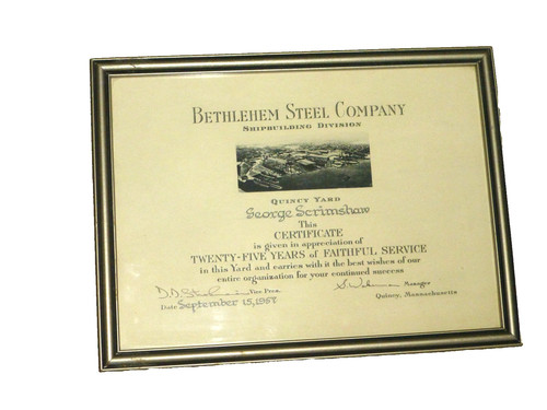 Vintage framed certificate - vintage,
