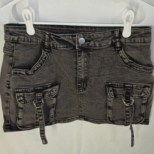 Y2k acid wash cargo mini - y2k,