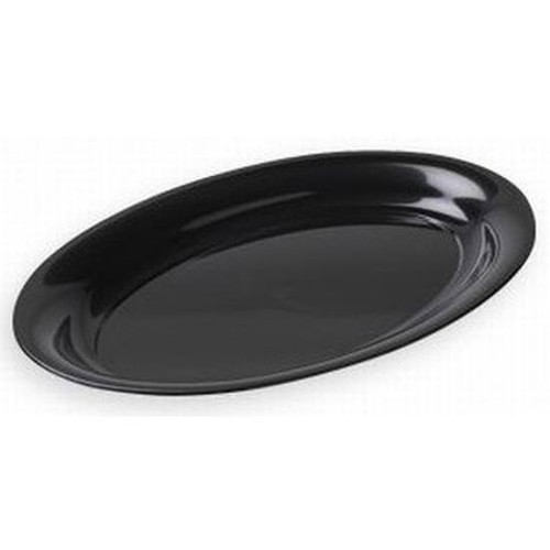 Black plastic oval - black,