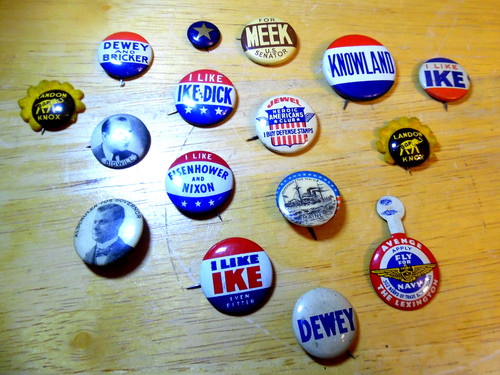 Vintage political pins - vintage,