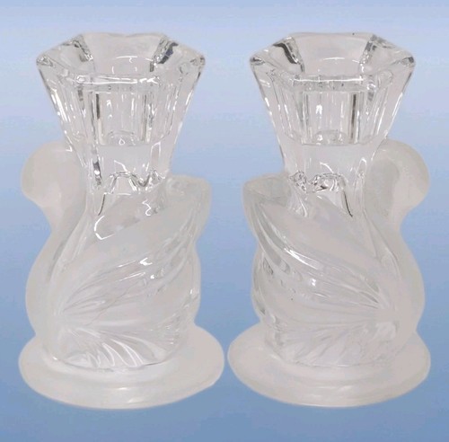 Vintage pair crystal frosted - pair,