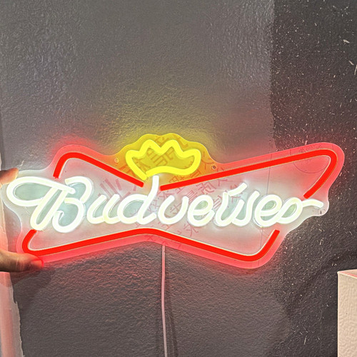 Budweiser neon style lighted - budweiser, neon-style