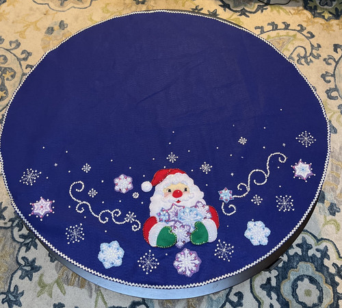 Vtg bucilla blue felt - blue,