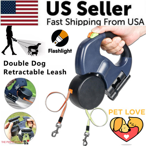Dual pet leash - dual, retractable