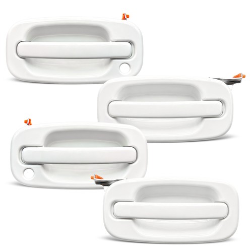 White 4pcs door handles set - white,