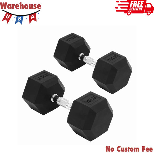 Rubber hex dumbbells set - 35,