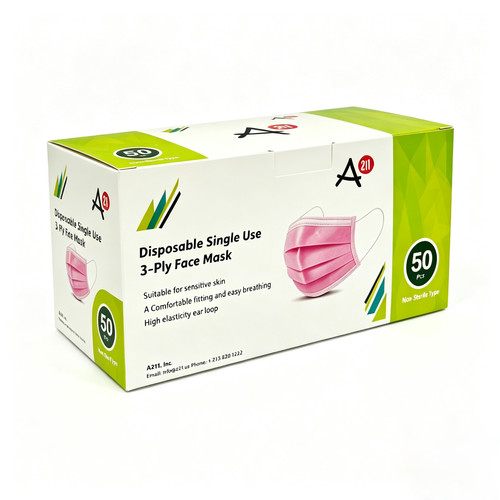 50pcs disposable ply face - 3‑ply,