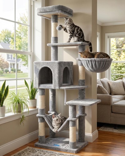 Cat tree with large - with,