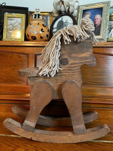Wooden rocking horse toy - wooden,