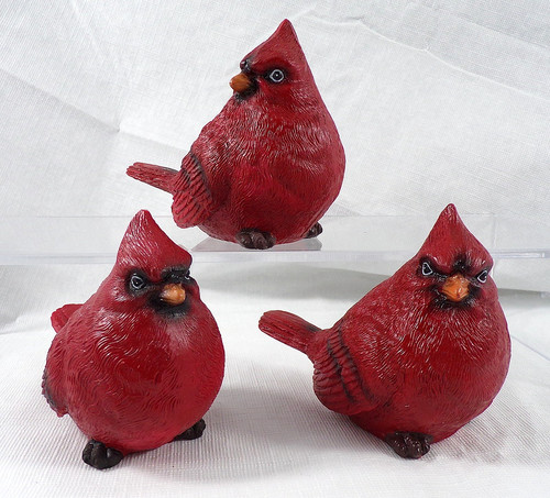 Three raz red birds - red,