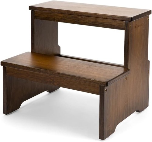 Bamboo two step stool for - step,