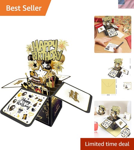 Gold accented birthday - 3d,