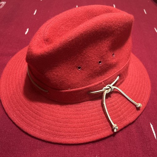 Vtg red campaign hat - red, 7