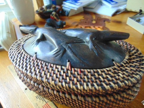 Unusual older wood rattan - unusual, &