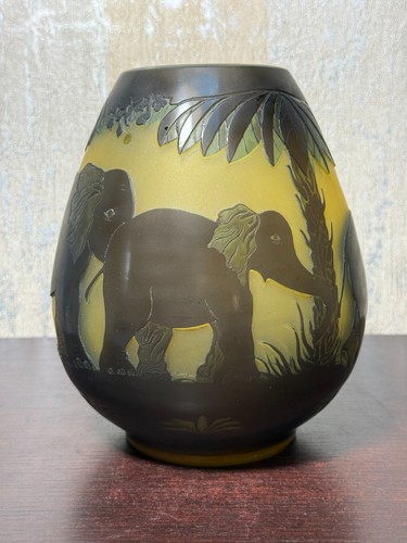 Cameo glass vase - glass,