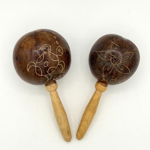 Pair mexican wooden - mexican, maracas