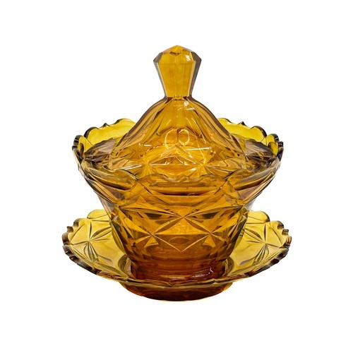English amber cut glass - english,