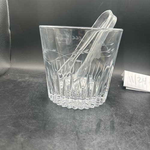 Vtg etched crystal ice - etched,