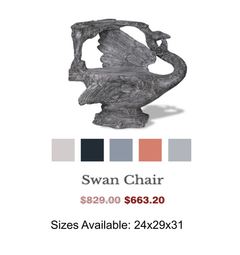 Weatherproof resin stone swan - stone,