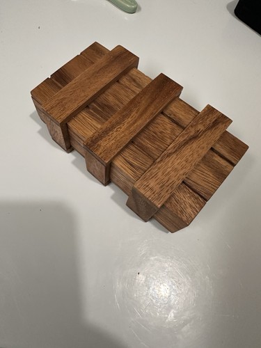 Wooden puzzle box vintage - wooden,