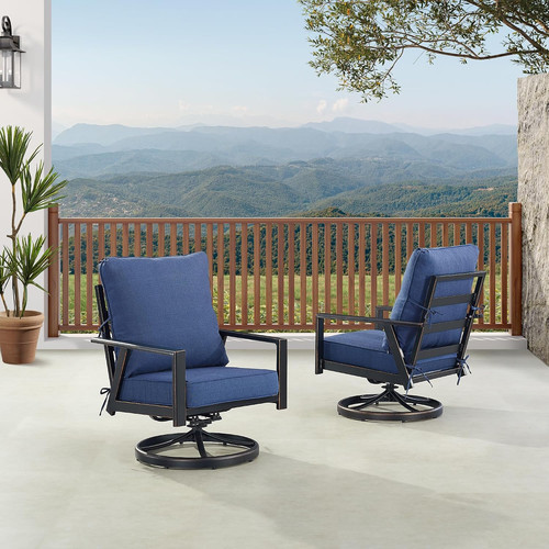 Pair black aluminum patio - of,