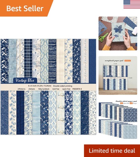 Vintage blue floral - blue,