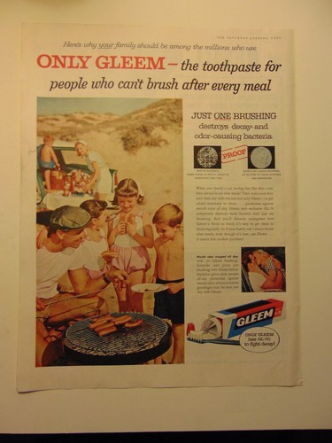 1957 gleem toothpaste for - 1957,