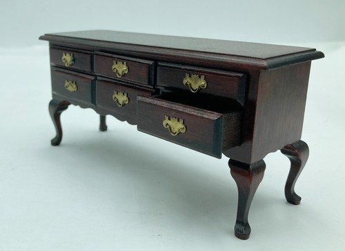 Vtg mahogany finish queen anne - mahogany,