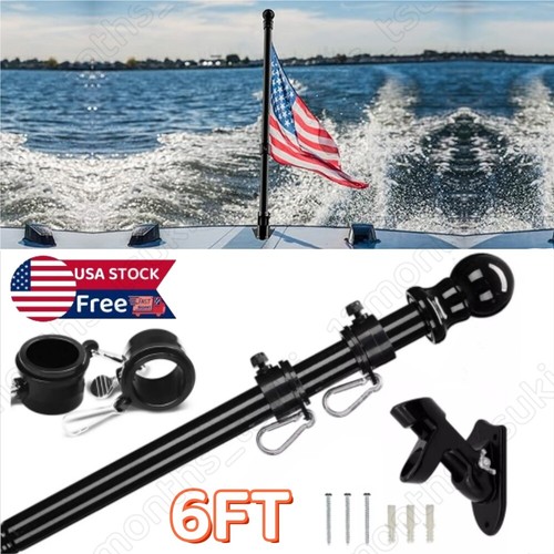 Stainless steel flag pole kit - stainless,