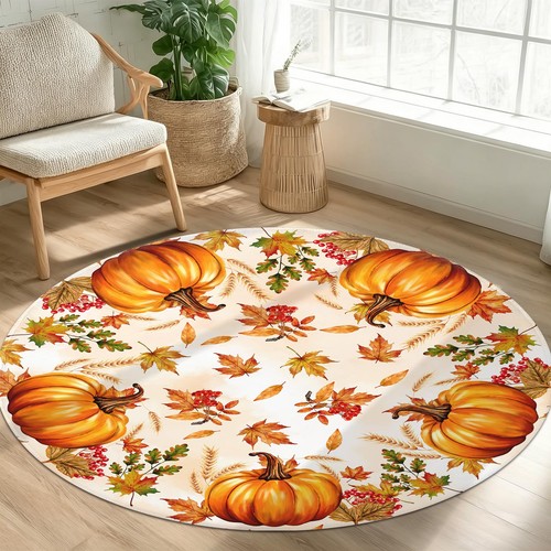 Fall round area rug - fall,