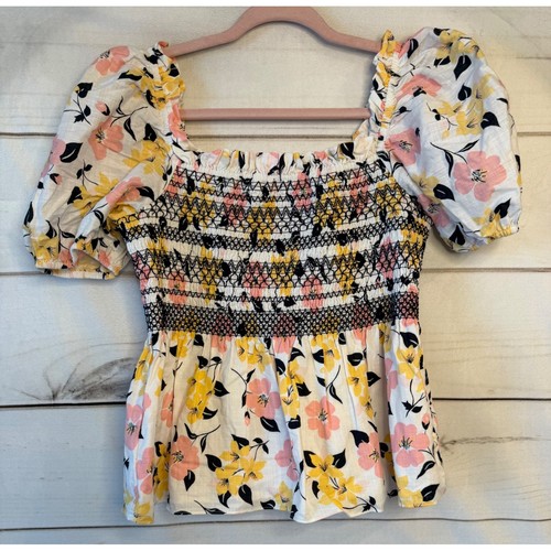 Kate spade floral smocked puff - spade,