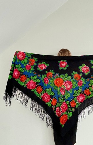 Vintage wool babushka - wool,