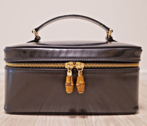 Gucci bamboo vanity bag black - gucci,