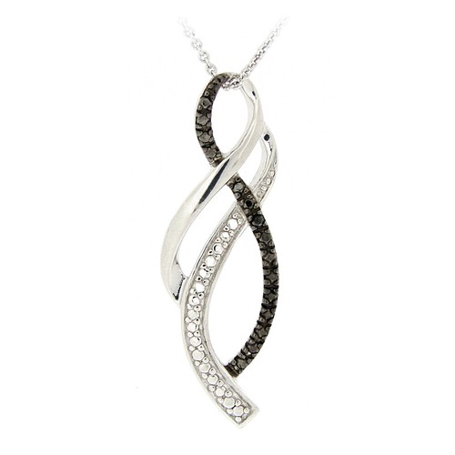 925 silver black - silver, diamond
