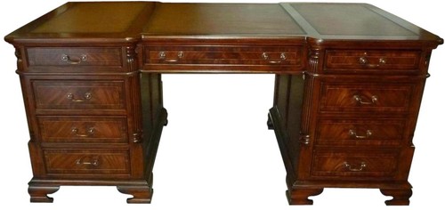 Vintage desk with leather - desk,
