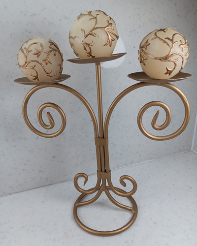 Candle gold wrought iron - gold,