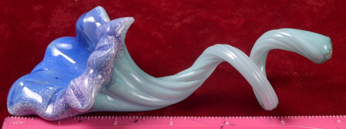 Art glass blue green lily - glass,