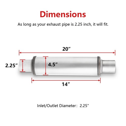 Inlet outlet exhaust - 2.25",