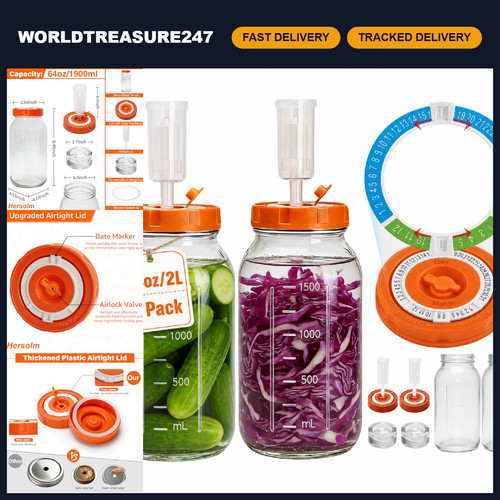 64oz fermentation jars with - jars,