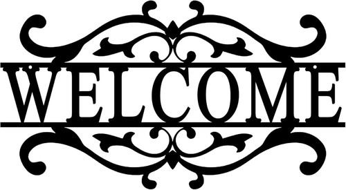Metal welcome sign for front - welcome,