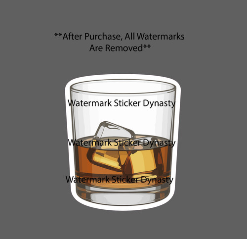 Whiskey glass sticker - whiskey,