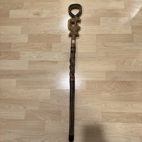 Vintage african wooden walking - wooden,