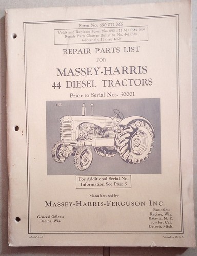 1954 massey harris diesel - massey, 44