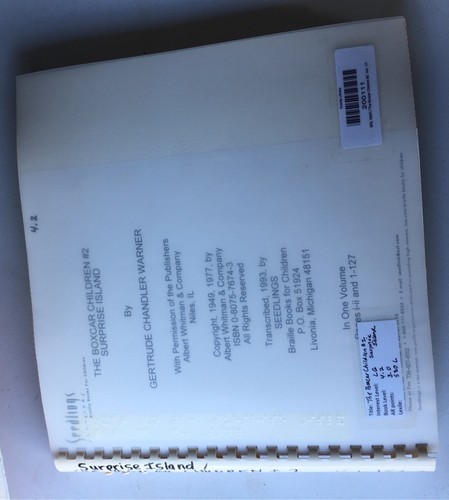 Braille book the boxcar - "the,